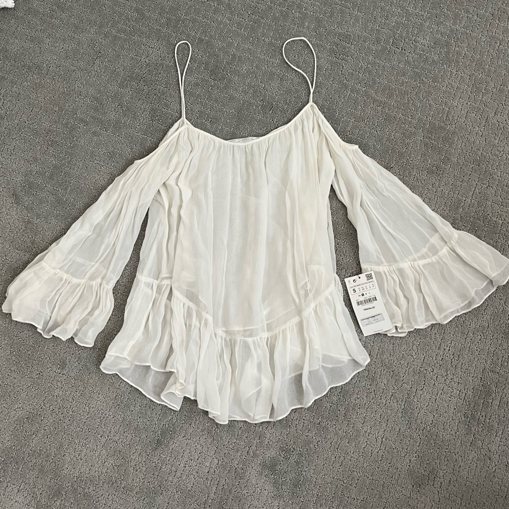 NWT Zara Ruffle Off-Shoulder Blouse